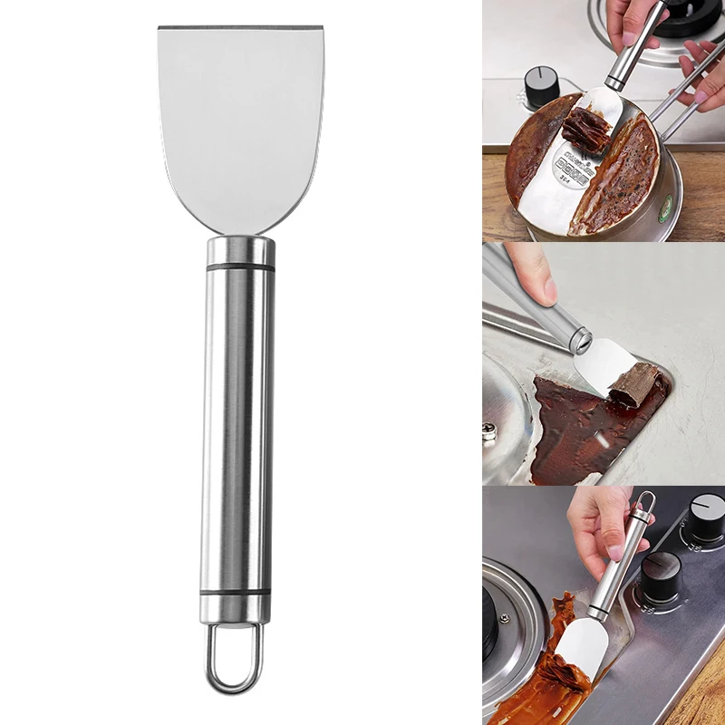 

1/2Pcs Stainless Steel Scraper Multi-Purpose Spatula Tile Flat Scraper Floor Glass Deglue Kitchen Refrigerator Cleaning Tools