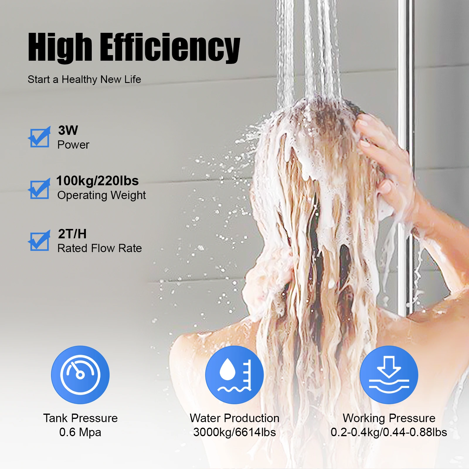 Cabezal de control del filtro de agua Tipo digital automático, 0 ° -40 ° C Temperatura de trabajo con kit completo de accesorios de instalación para purificador de agua