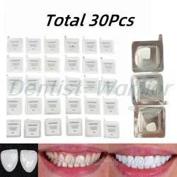 30Pcs Dental Resin Teeth Ultra-Thin Whitening Veneers Upper Lower Anterior Teeth Veneers Bright White