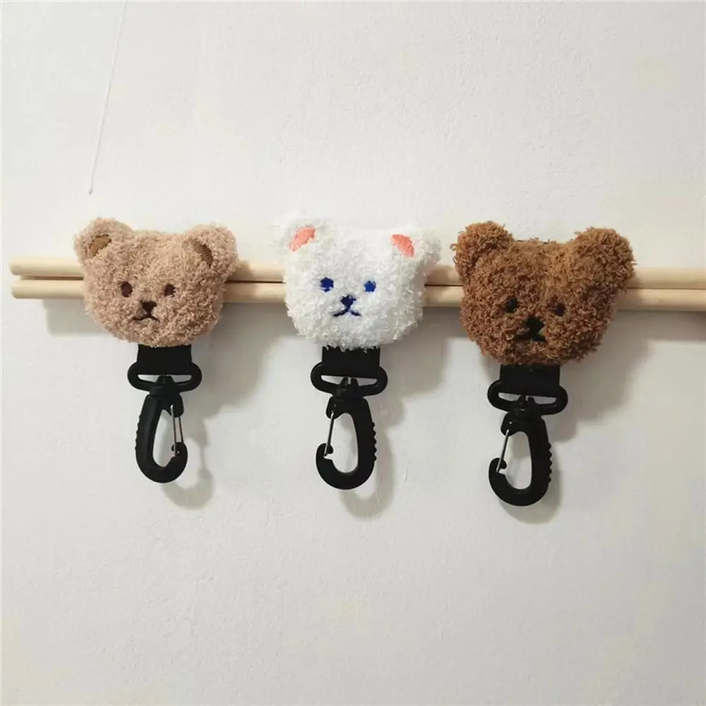 

Practical Plush Sliding-proof Bear Embroidery Baby Stroller Organizer Hook Bag Hanging Hook Stroller Hooks Stroller Accessory