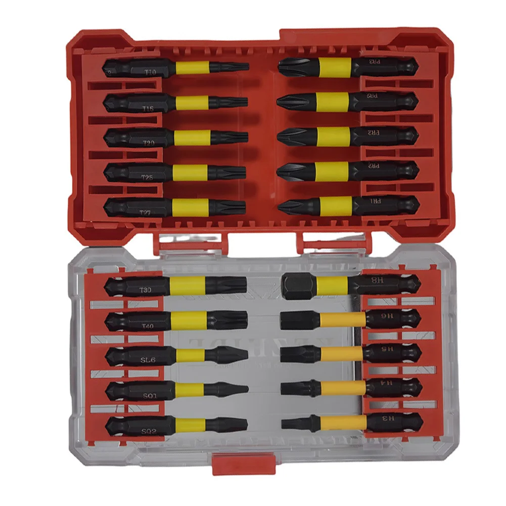 Zestaw bitów do wkrętarki udarowej Torx, 20 sztuk, magnetyczne bity do wkrętarki, trzpień HEX 1/4 / 6,35 mm, metalowe narzędzia