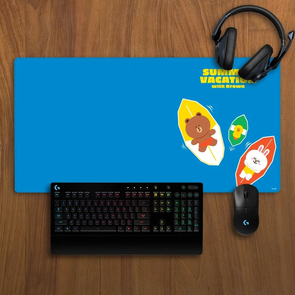 Imagem -06 - Non-slip Lockedge Brown Bear Mousepad Almofada de Jogo Espessada Grande Almofada de Escrita Linhas e Amigos Escritório