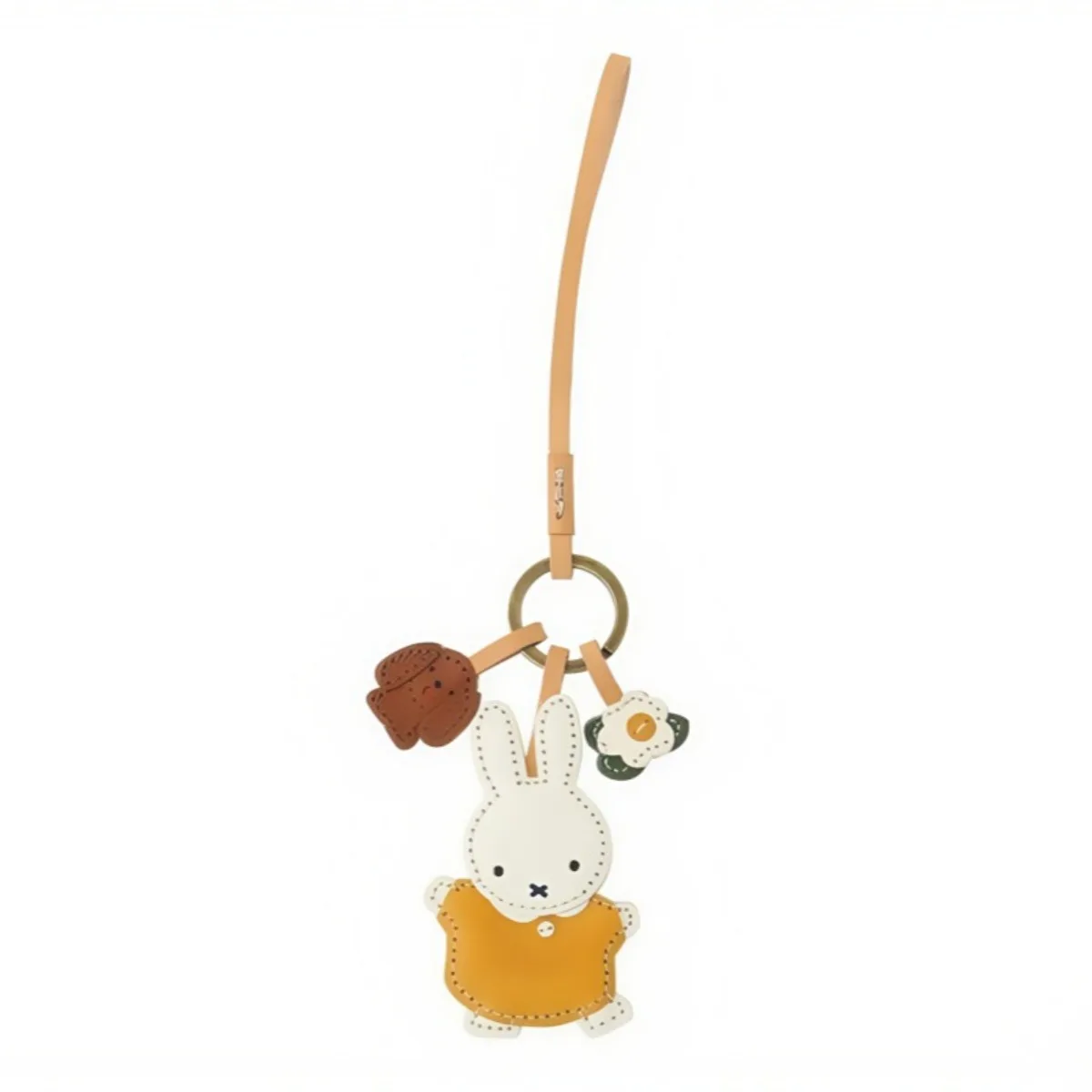Kawaii Miffy Keychain Cute Cartoon Boris Bear Car Keychain Versatile Bag Hanger Leather Keychain Best Friend Gift view 5