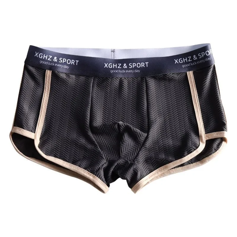 

Новое мужское нижнее белье с четырьмя углами Cool Ice Silk, мужские простые однотонные бесшовные шорты, мужское короткое нижнее белье, гладкое и мягкое