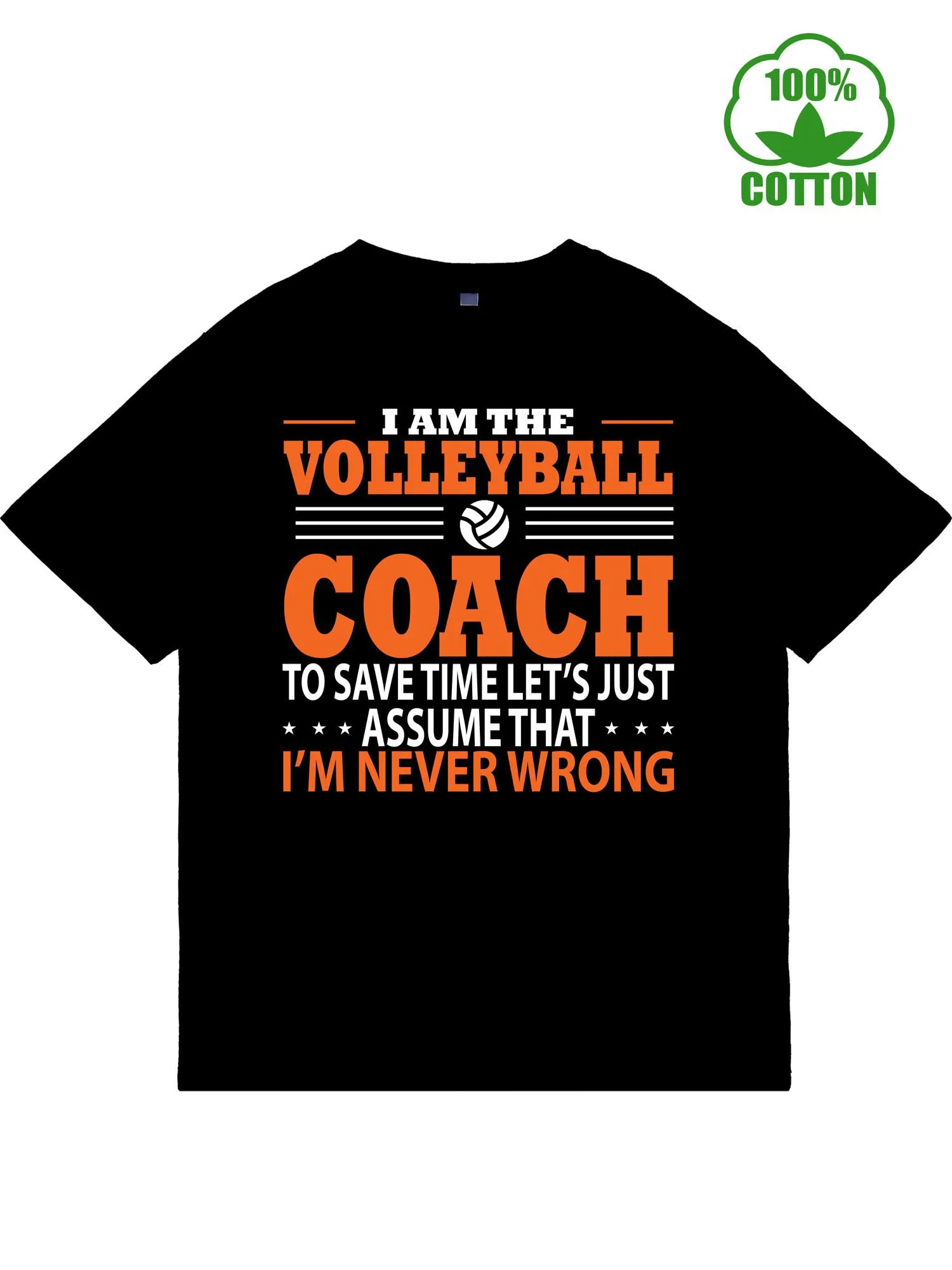 أنا مدرب الكرة الطائرة... تي شيرت كلاسيكي للرجال بأكمام قصيرة ورقبة دائرية للرجال، تي شيرت رجالي من القطن الخالص #1