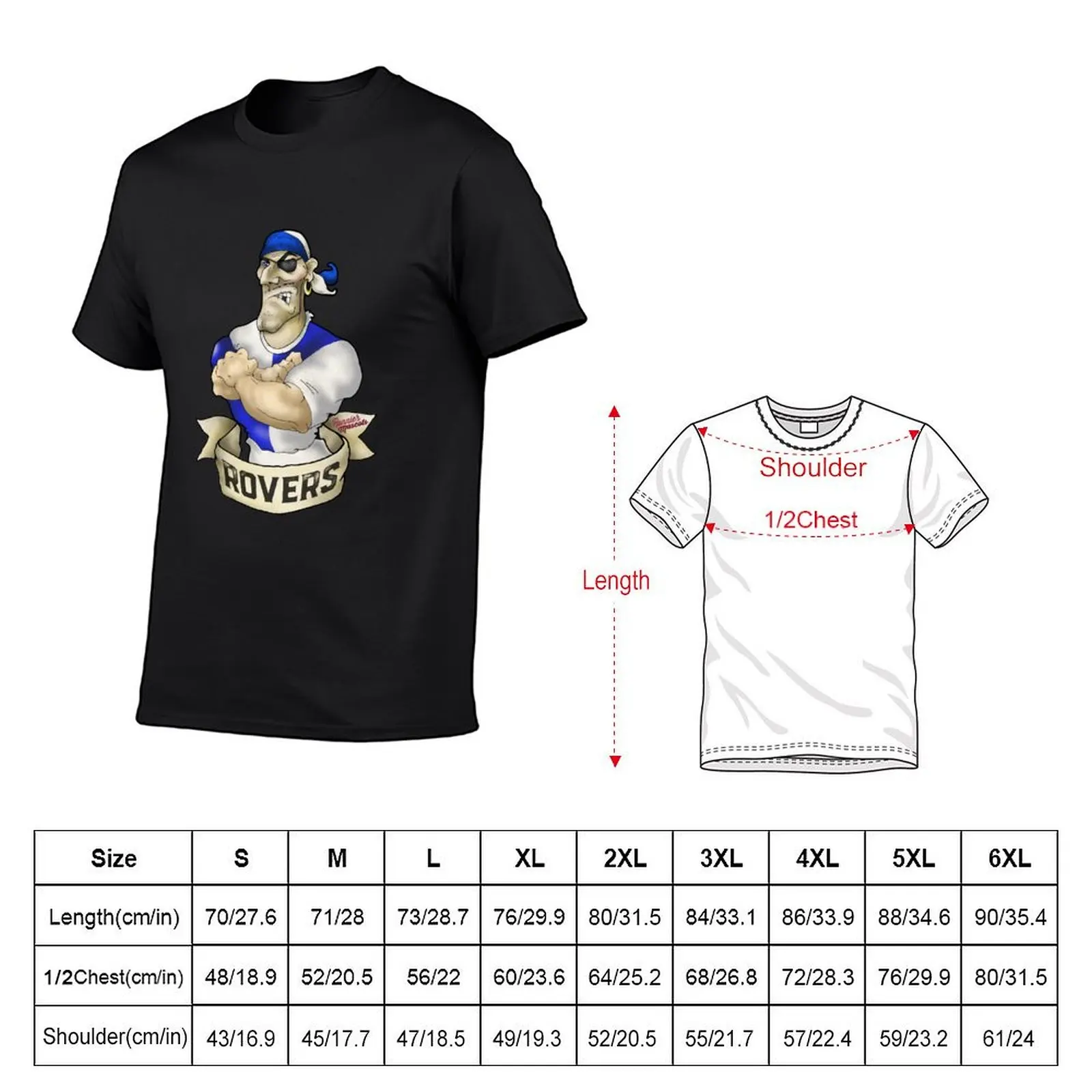 Bristol Rovers Pirate Mascot T-Shirt anime clothes blue archive hippie clothes heavyweights men t shirt