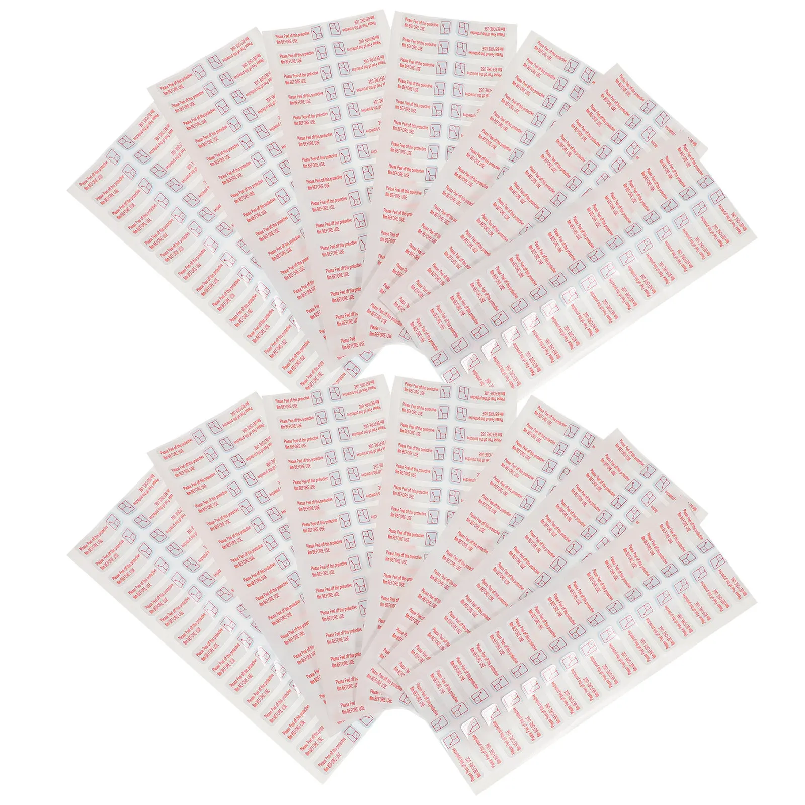 

3000 шт. самоклеящихся водонепроницаемых этикеток-руководств для снятия пленки, устойчивых к разрывам, для упаковки защитных стекол для экранов