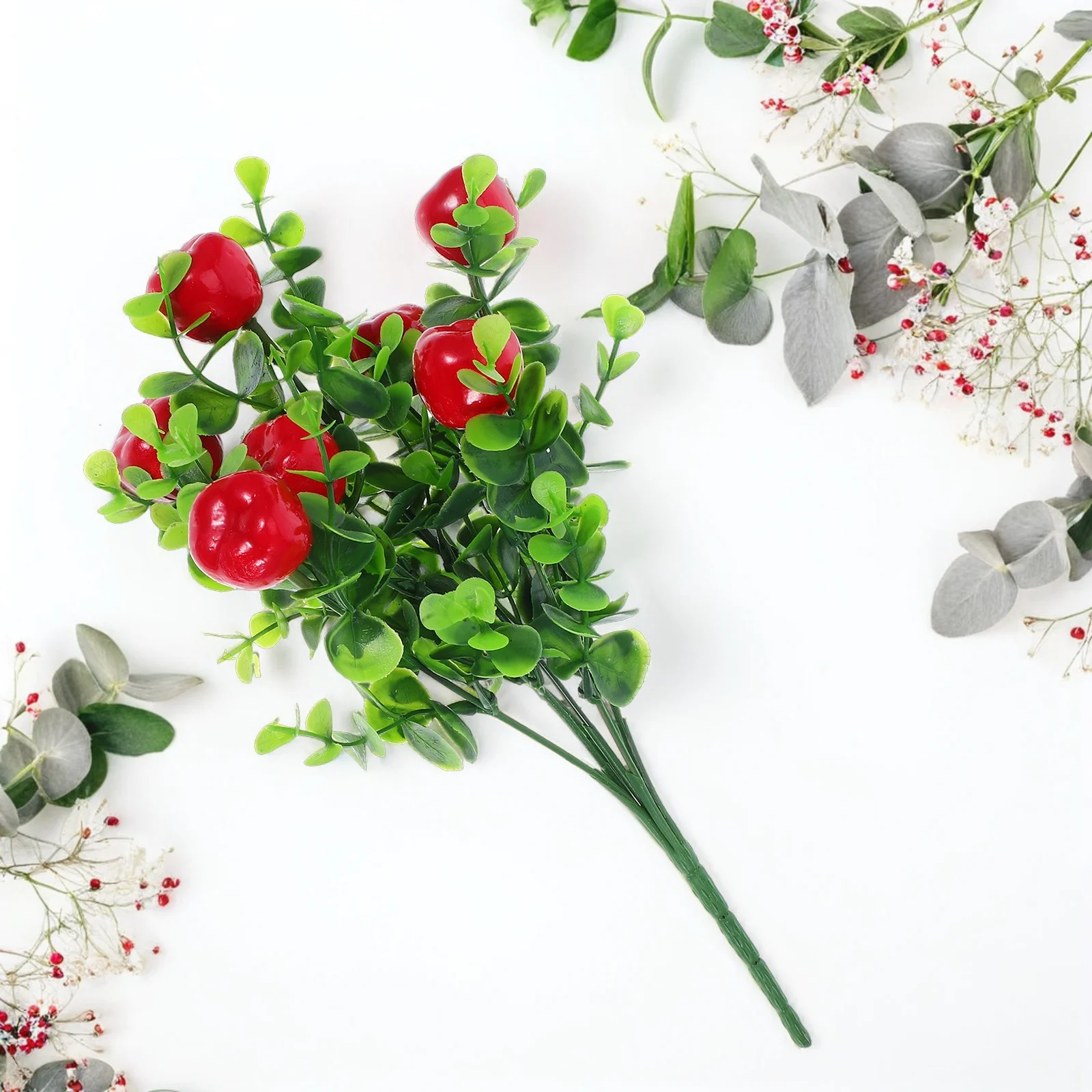 

8Pcs High Simulation Artificial Eucalyptus Fruit Branches Versatile Decor Bright Color Retention Fake Plants Faux Eucalyptus