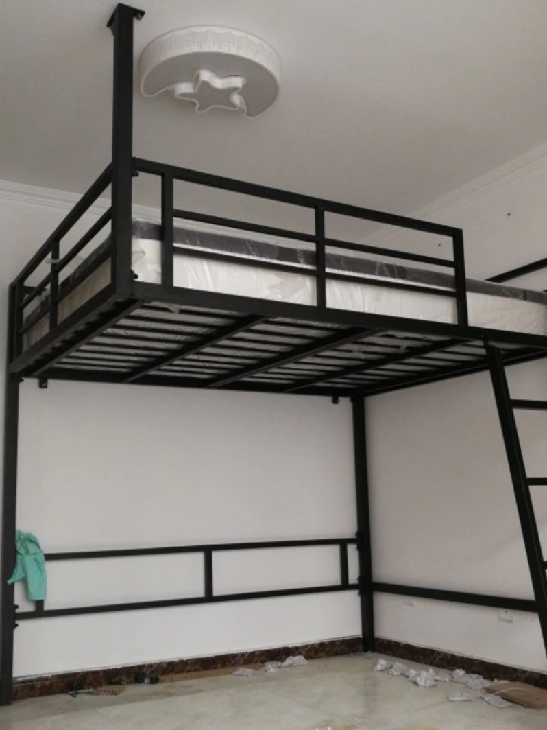 Upper bunk suspendeted bed duplex loft bed on thender the table household iron hammock under thesofa