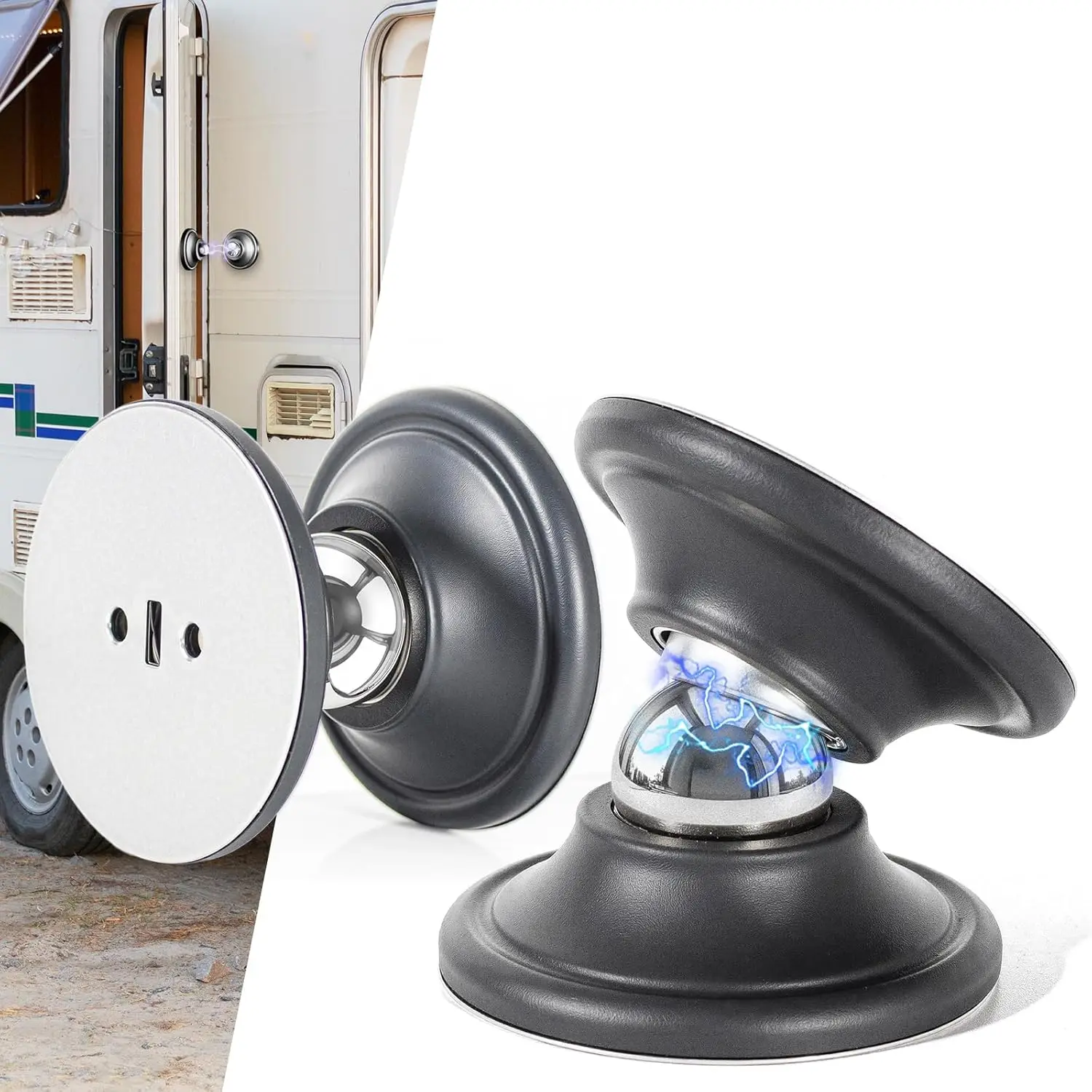 

Strong Magnetic RV Door Holder, Heavy Duty RV Door Stopper, Magnetic Baggage Door Catch Latch for RV Camper Travel Trailer Motorhome Boat Cargo Compartments, Black