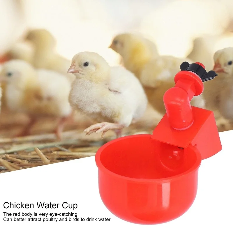 2/4PcsChicken Water Cup Automatic Drinker for Chickens Thread Filling Waterer Poultry Drinking Bowl for Chickens Quail Bird Cage