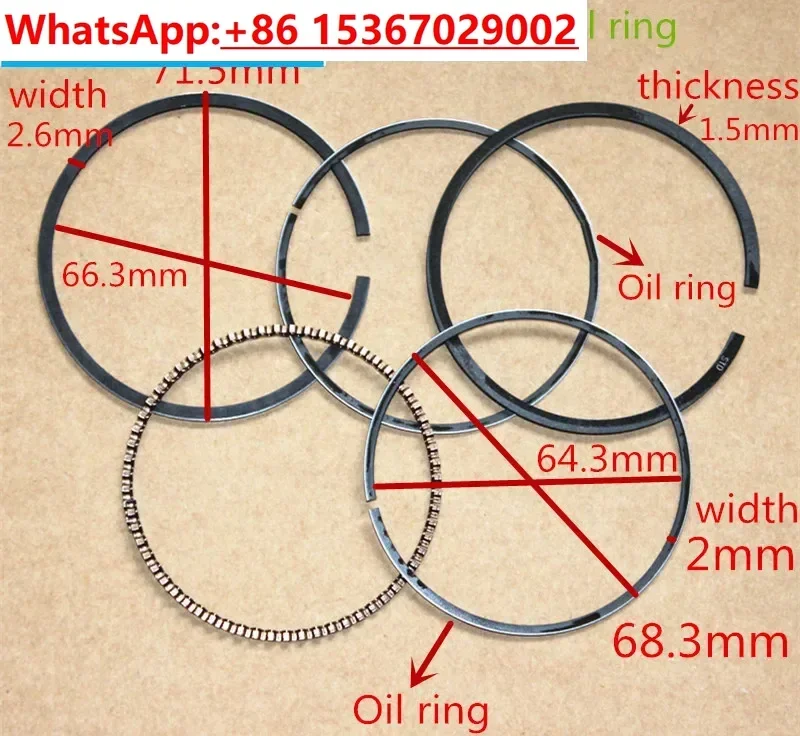 Piston ring 68.3mm ( Thin oil ring new style ) for Briggs & Stratton 6.0HP 6.5HP engine motor replacement