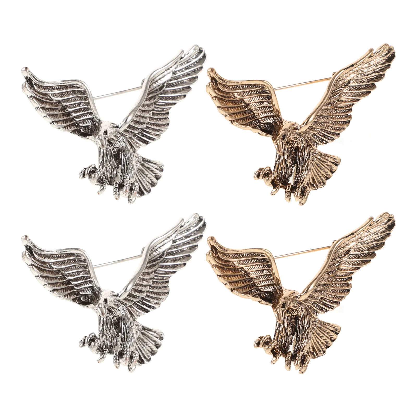 

4Pcs Eagle Pin Metal Brooches Aesthetic Clothing Badge for Women Suit Scarf Hat Decorative Ornament Gift Eagle Brooch