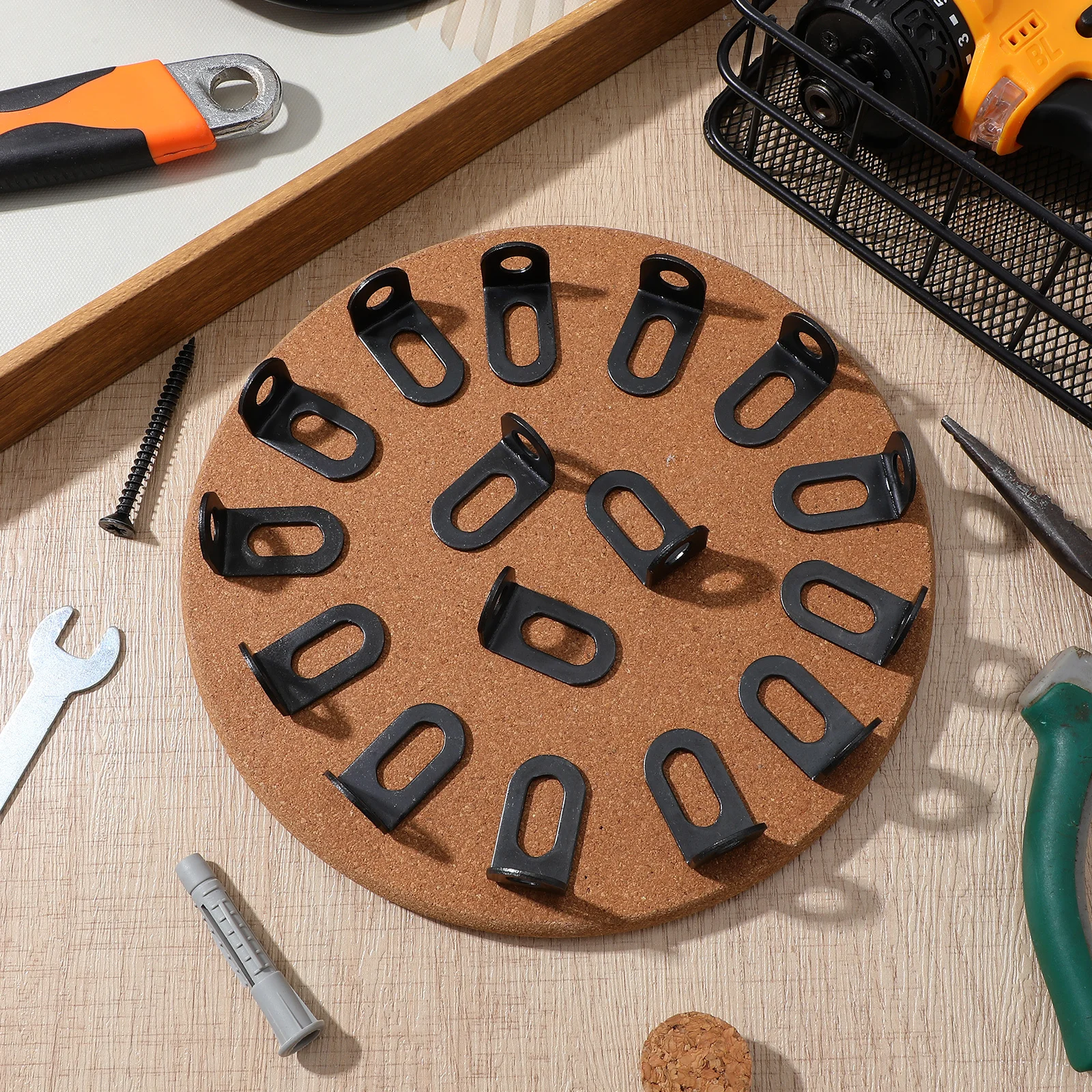 

20Pcs Small L Brackets for Shelves Iron Angle Braces 90 Degree Reinforcement for Furniture Cabinet Wooden Frame Structure