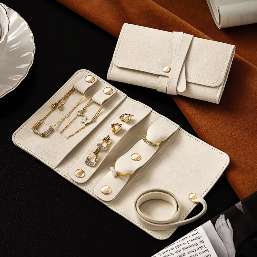 

Roll Up Jewelry Storage Bag Portable Foldable Earrings Display Pouch Handheld Packaging Organizer Jewelry Case Ring