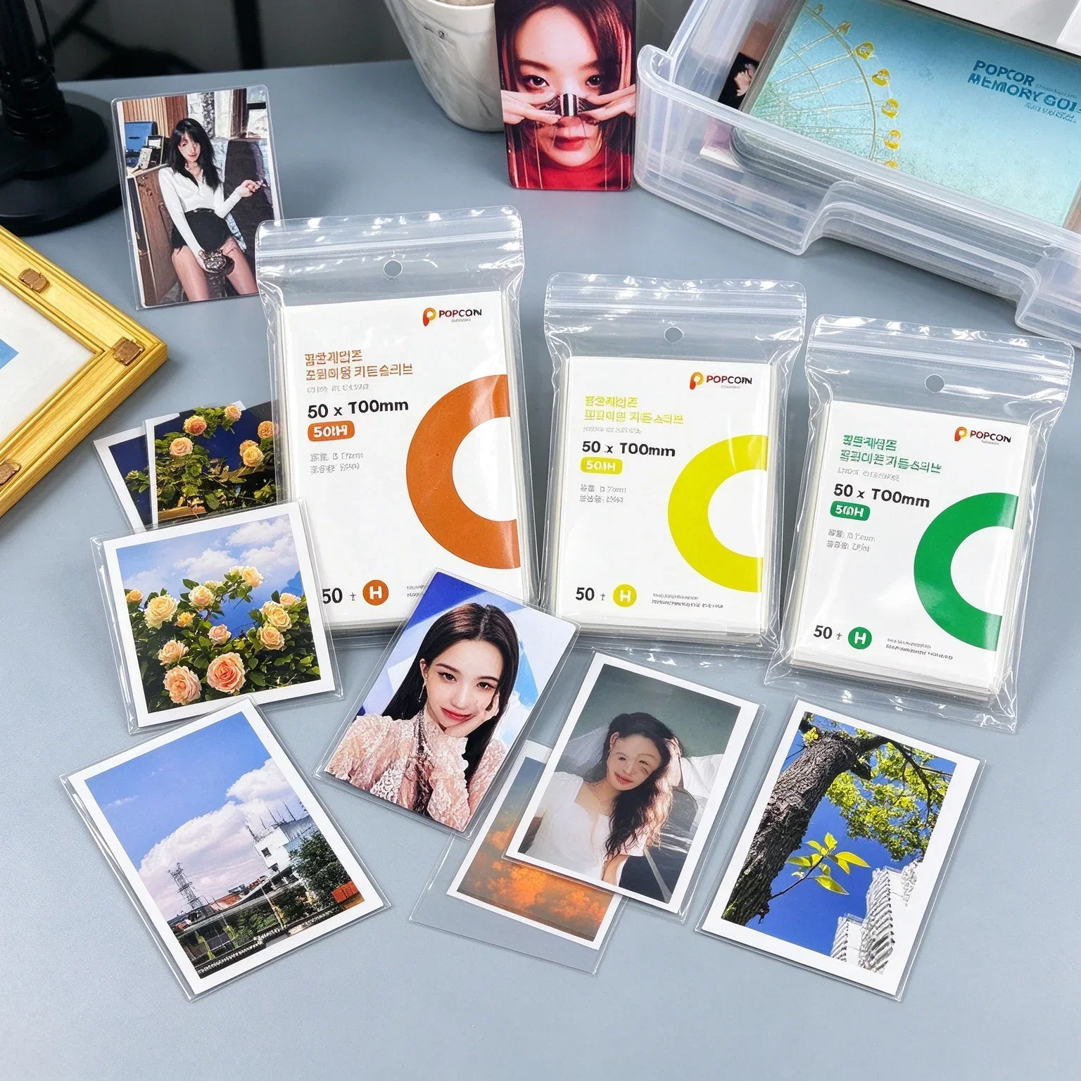 50Pcs 56x87mm 63.5x88mm Hard Card Sleeves Clear Acid Free CPP Anti-Scratch Kpop Photocard Holder Protector Album Binder Film