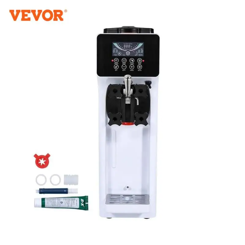 VEVOR Commercial Ice Cream Machine 10.6 QT/H Yield 1000W Single Flavor Countertop Soft Serve Ice Cream Maker with 4L Hopper