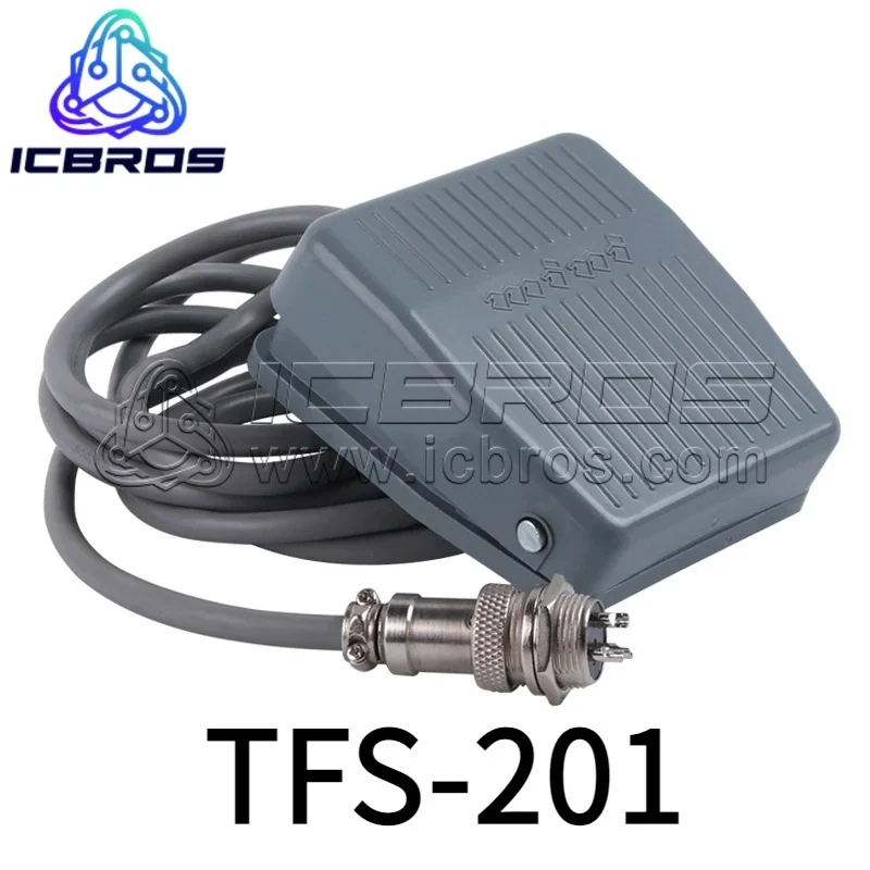 Foot Switch TFS-201 AviAtion Plug, 2-core, 3-core Dispensing Machine Terminal Machine, Pedal Foot Switch, 2-meter Wire