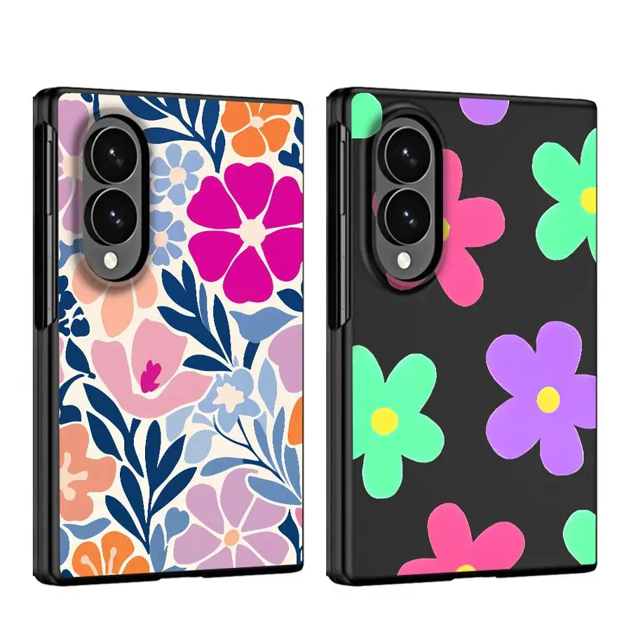 Colorful Flower Printed Phone Capa Case for Samsung Galaxy ZFold Wide Z Fold 8 Z Fold8 Wide ZFold8