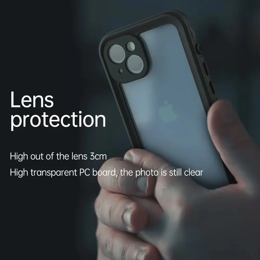IP68 Waterproof Case For iPhone 15 14 Pro MAX 13 12 Mini 11 XS XR 8 7 14 Plus Diving Cover Swimming Outdoor Shockproof Armor