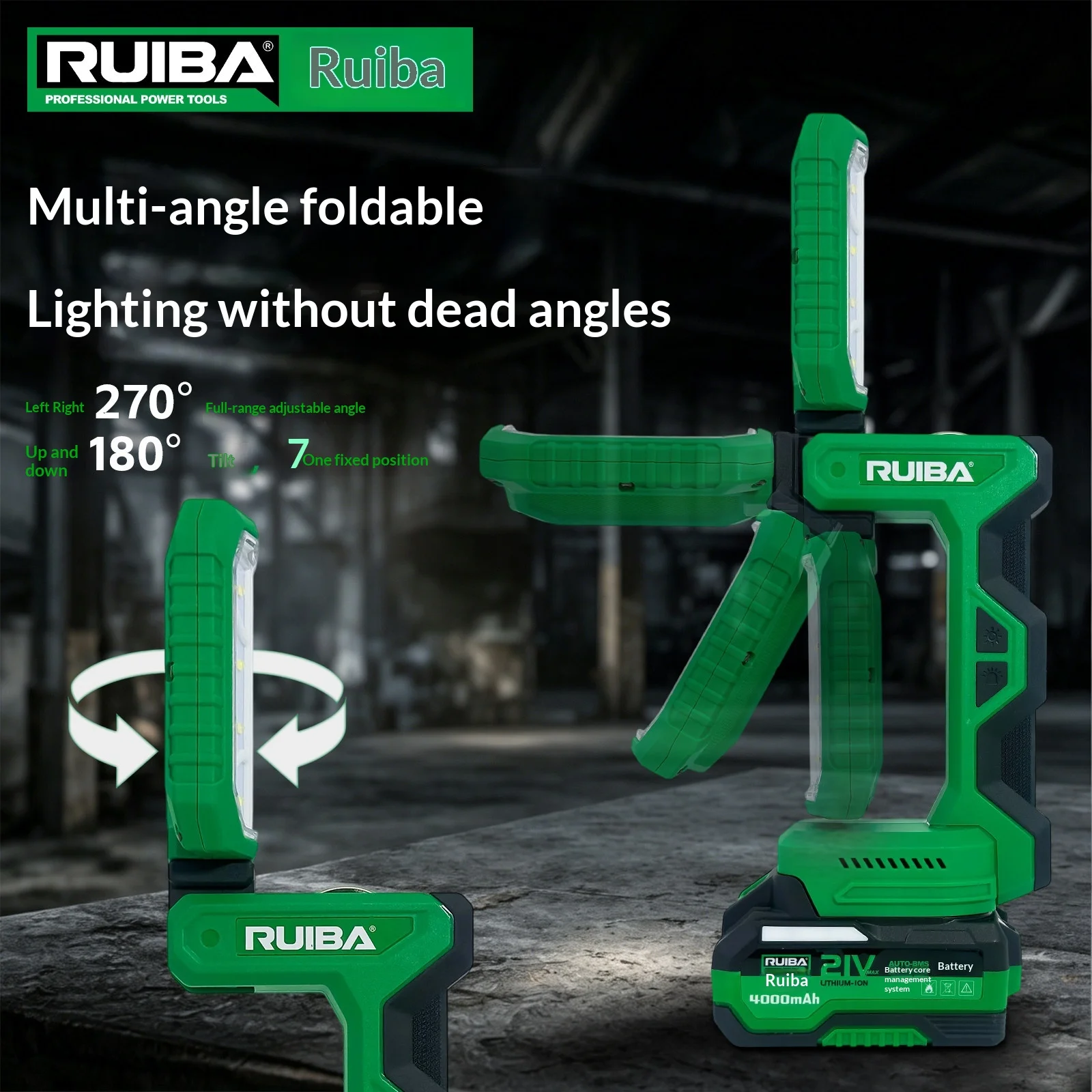 RUIBA RW-5L03 bright lithium battery work light 20v battery foldable charging strong light camping style-body only