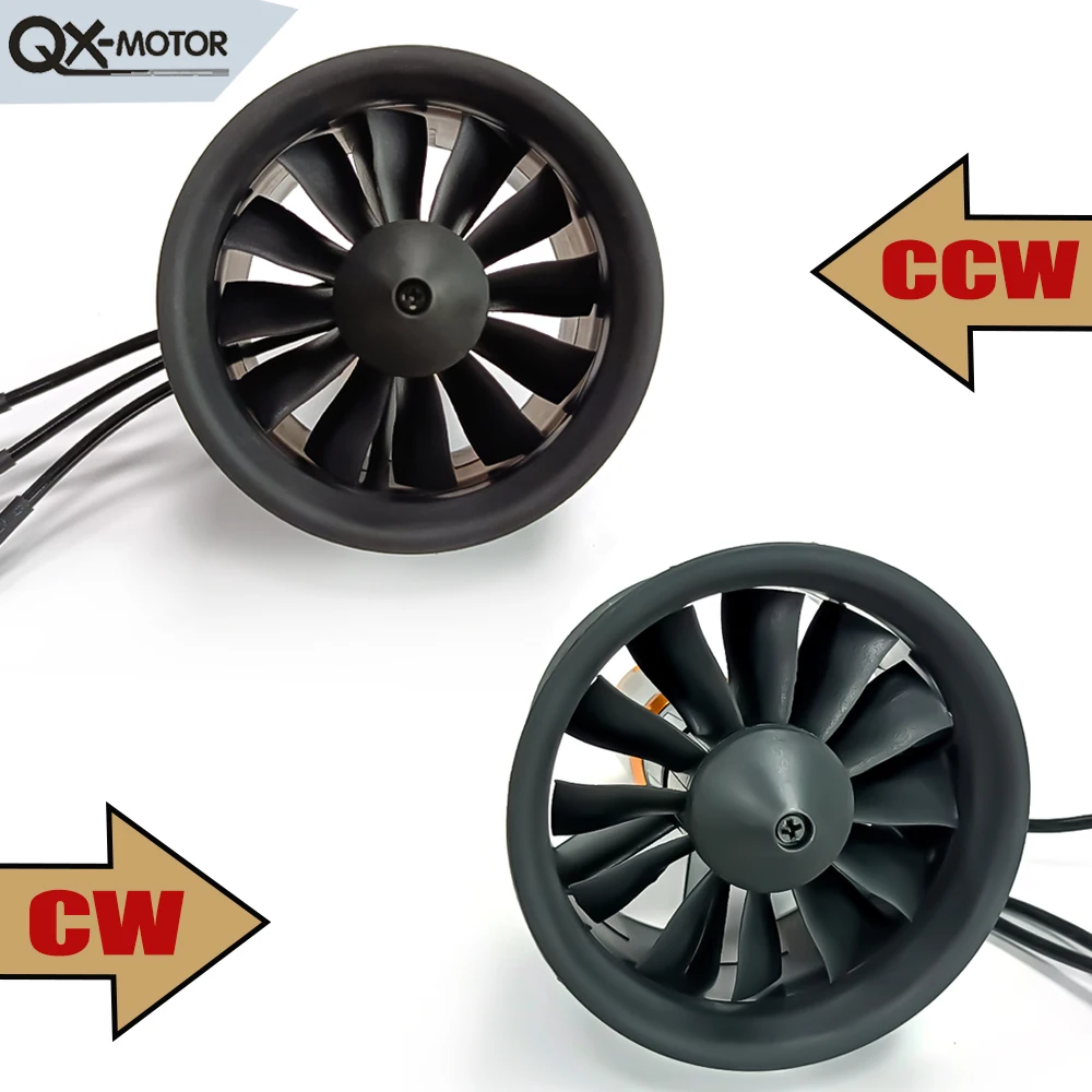 QX-MOTOR nowy 64mm EDF 12 łopatek wentylator kanałowy CW/CCW z QF2822 2100KV 2300KV 3300KV 4300KV bezszczotkowy silnik do zdalnie sterowanej zabawki