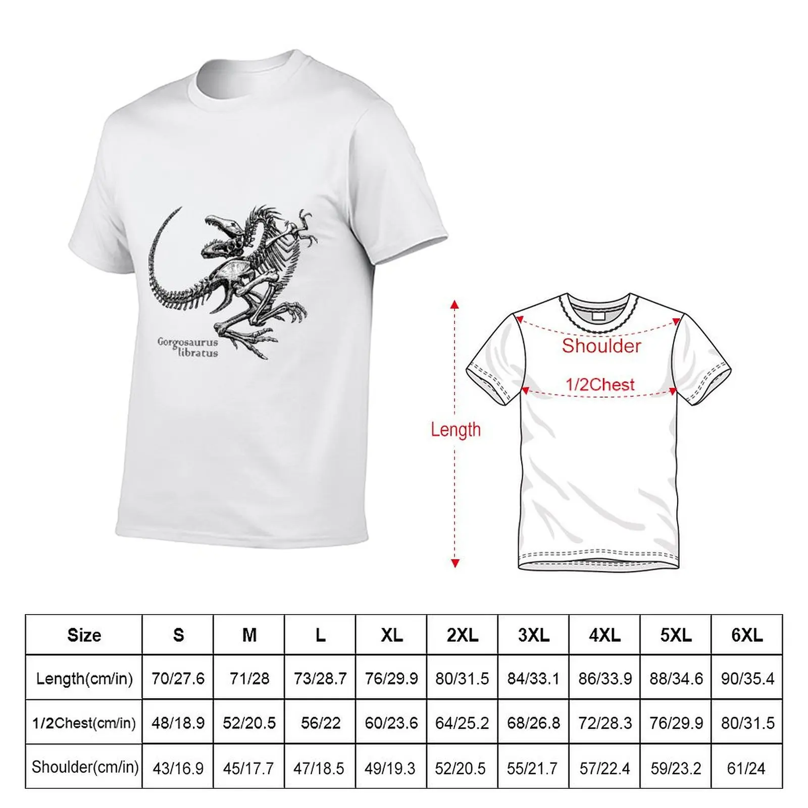 Gorgosaurus skeleton T-Shirt man t shirt heavy cotton t shirt man plain T-Shirt
