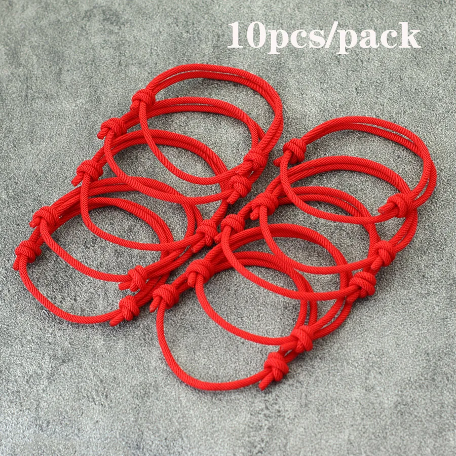 Economical 10Pcs/Pack 3mm Thin Rope Bracelet Handmade Sliding String Braclet Wholesale Lucky Amulet Braslet Leisure Pulseira