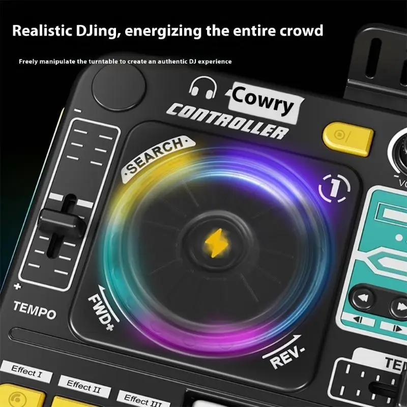 Equipo electrónico DJ para niños J1HD con micrófonos Karaoke, efectos musicales integrados y batería recargable portátil