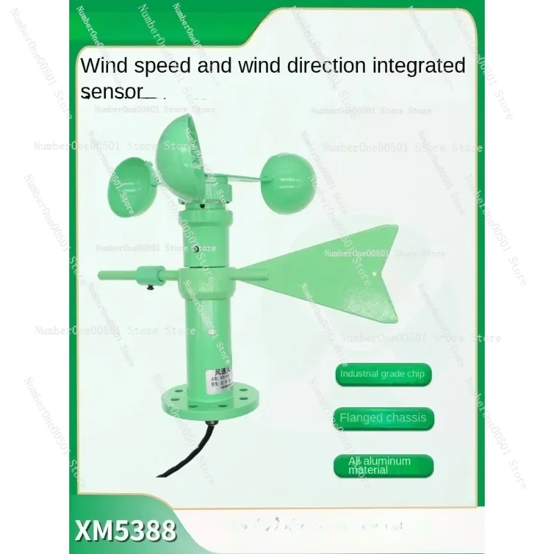 Wind speed and direction sensor Three cups outdoor meteorological tower crane 485 high-precision measuring anemometer