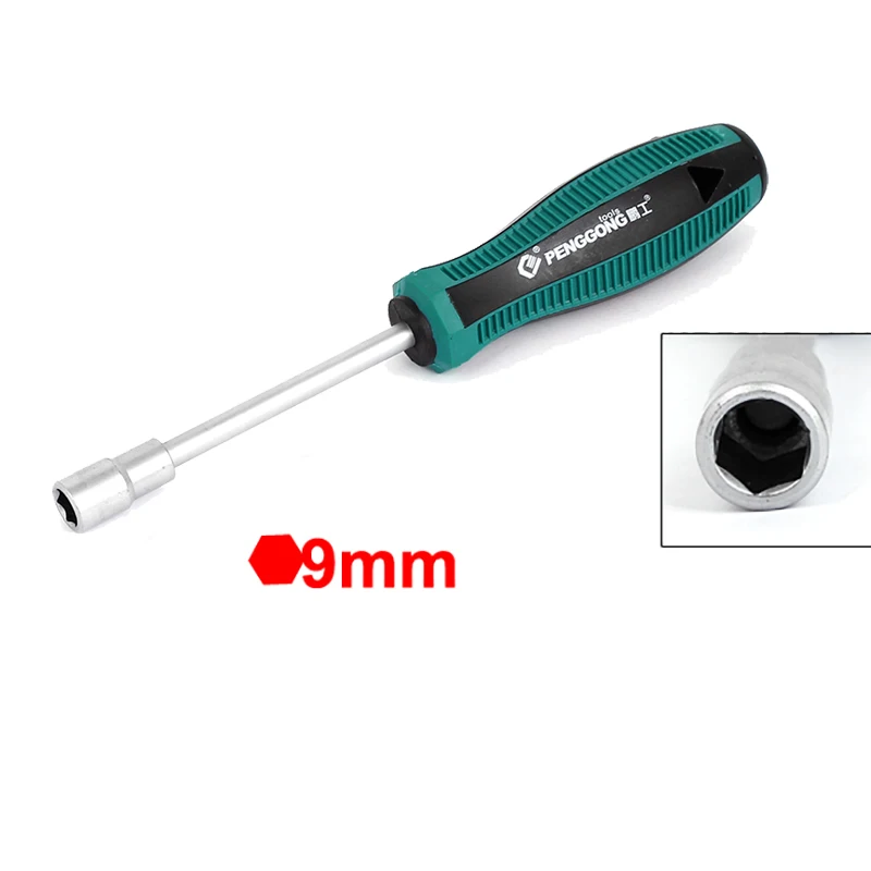 Uxcell 금속 소켓 드라이버 렌치 스크루드라이버, 육각 너트 키, 너트 드라이버 수공구, 7mm, 9mm, 10mm, 11mm, 12mm