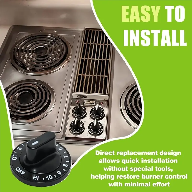 Replacement Stove Burner Control Knob 12200035 In 5-Pack Fits For Jenn Air, For Whirlpool And For Kenmore Ranges-A54Q