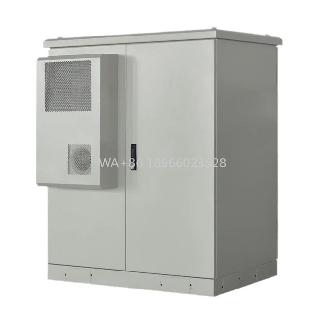 حامل إلكترونيات من سبائك الألومنيوم للمأوى من الفولاذ المقاوم للصدأ مجلفن IP55 حاوية طاقة للاتصالات الخارجية 1500 وات 19 رف معدني فولاذي