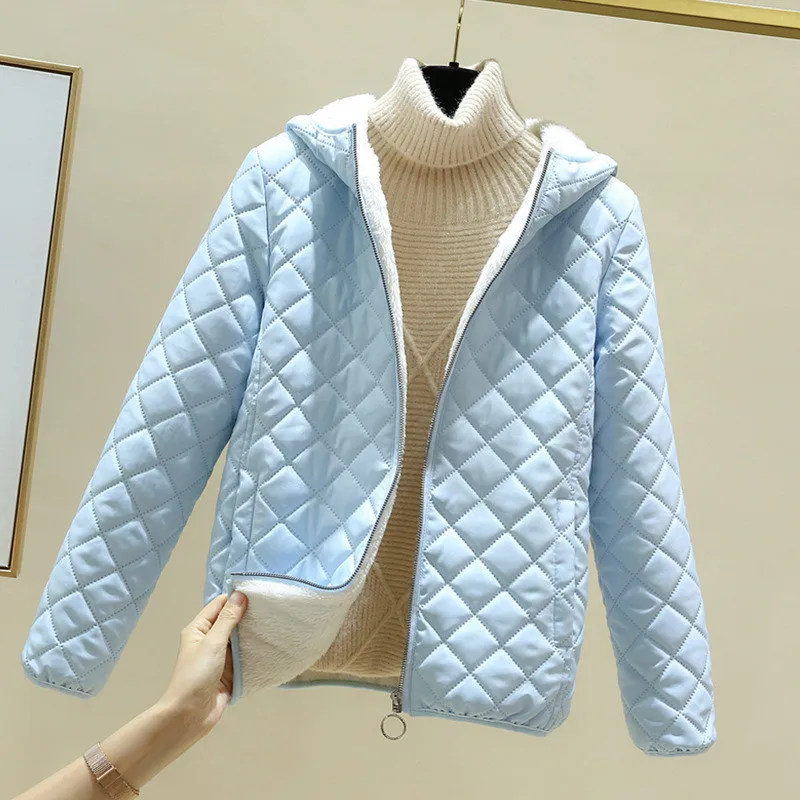 2024 New Autumn Winter Women Cotton Jacket light Thin Short Parkas Fleece Thick Warm Female Cotton Padded Jacket Casual Outewear