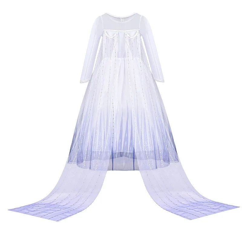 2026 Girls Cospaly Elsa White Elegant Princess Beautiful Dress Birthday Holiday Party Carnival Gift Clothing + Accessories Set