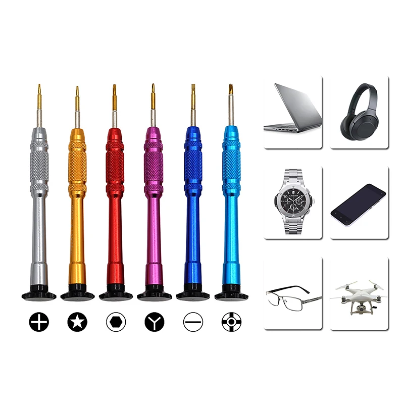 6 In 1 Torx Multifunctional Opening Repair Tool Screwdriver Set Precision Screwdriver For Phones Tablet PC Watch Random Color