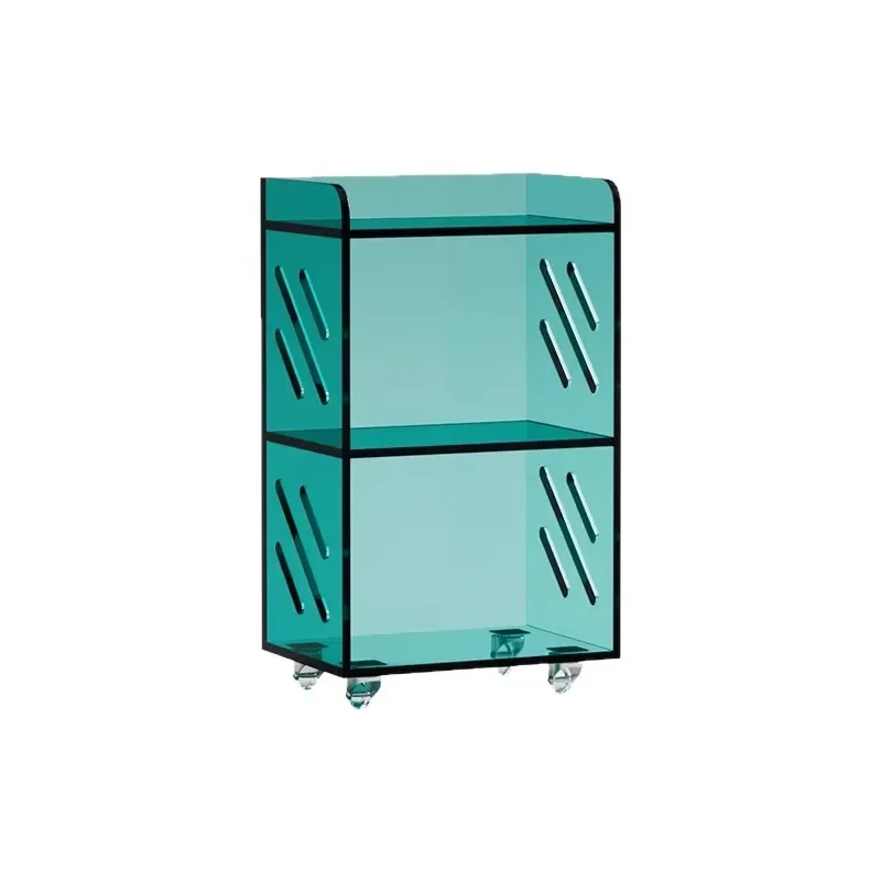

Movable cart rack transparent acrylic multi-layer simple storage rack