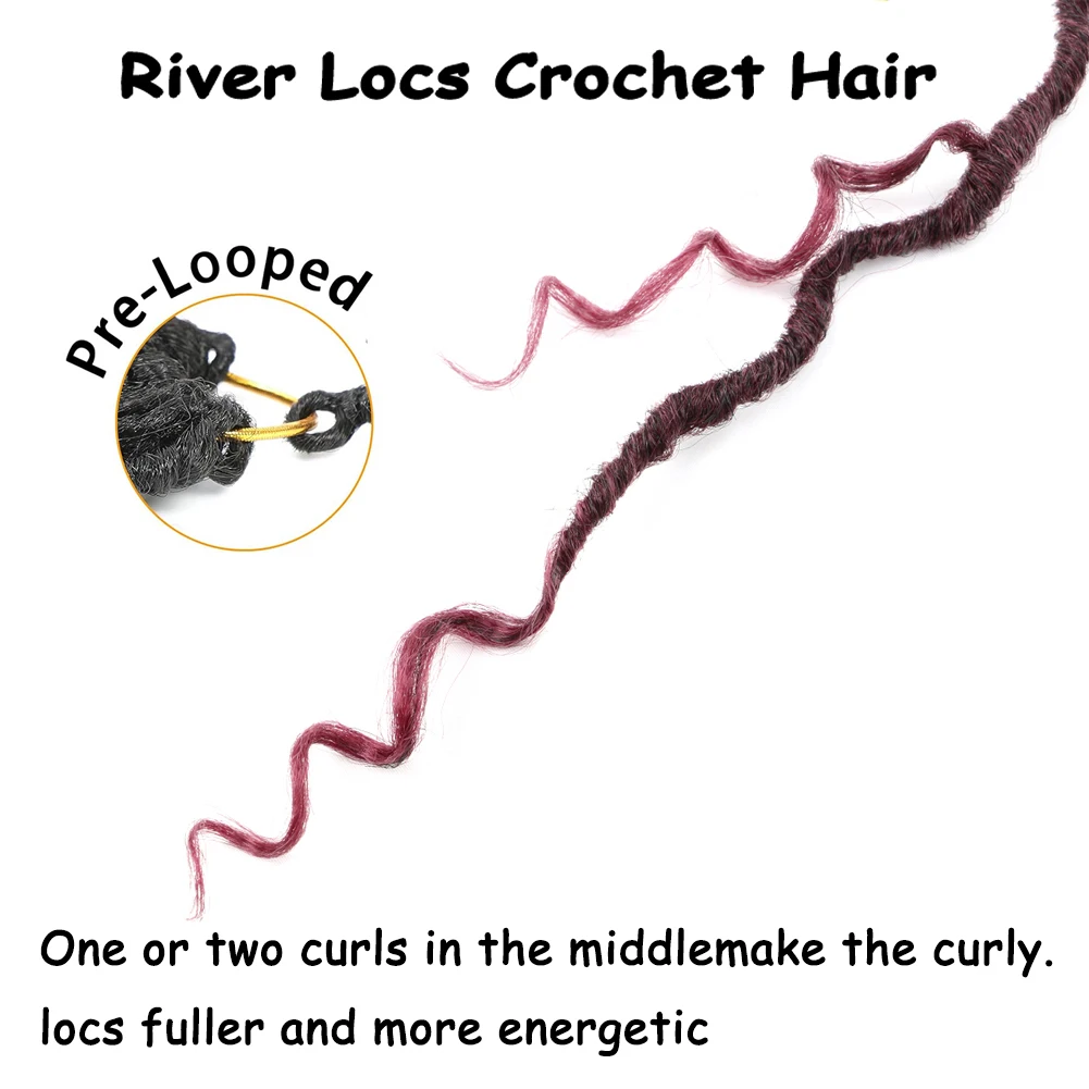 Goddess Locs Crochet Hair, Faux Locs, Cheveux au crochet pour femmes noires, Prébouclés River Locs, Extrémités bouclées Synth, 10 po