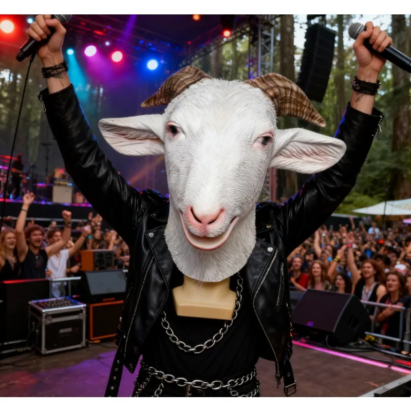 

Funny Goat Latex Mask Animal Prank Mask for Halloween & Costume Parties