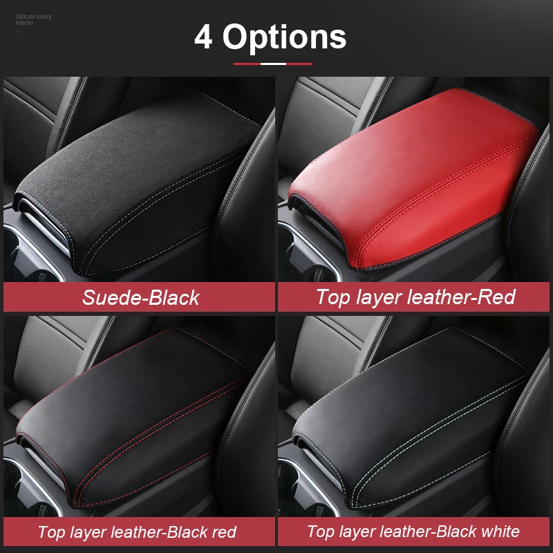 For Porsche Cayenne Suede Car Armrest Box Cushion Cover Interior Center Console Armrest Protective Pad Shell Case