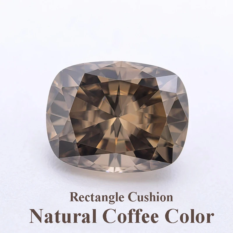 

Moissanite Stone Natural Coffee Color Rectangle Cushion Cut Lab Grown Diamond Advanced Jewelry Making Materials with Certificate