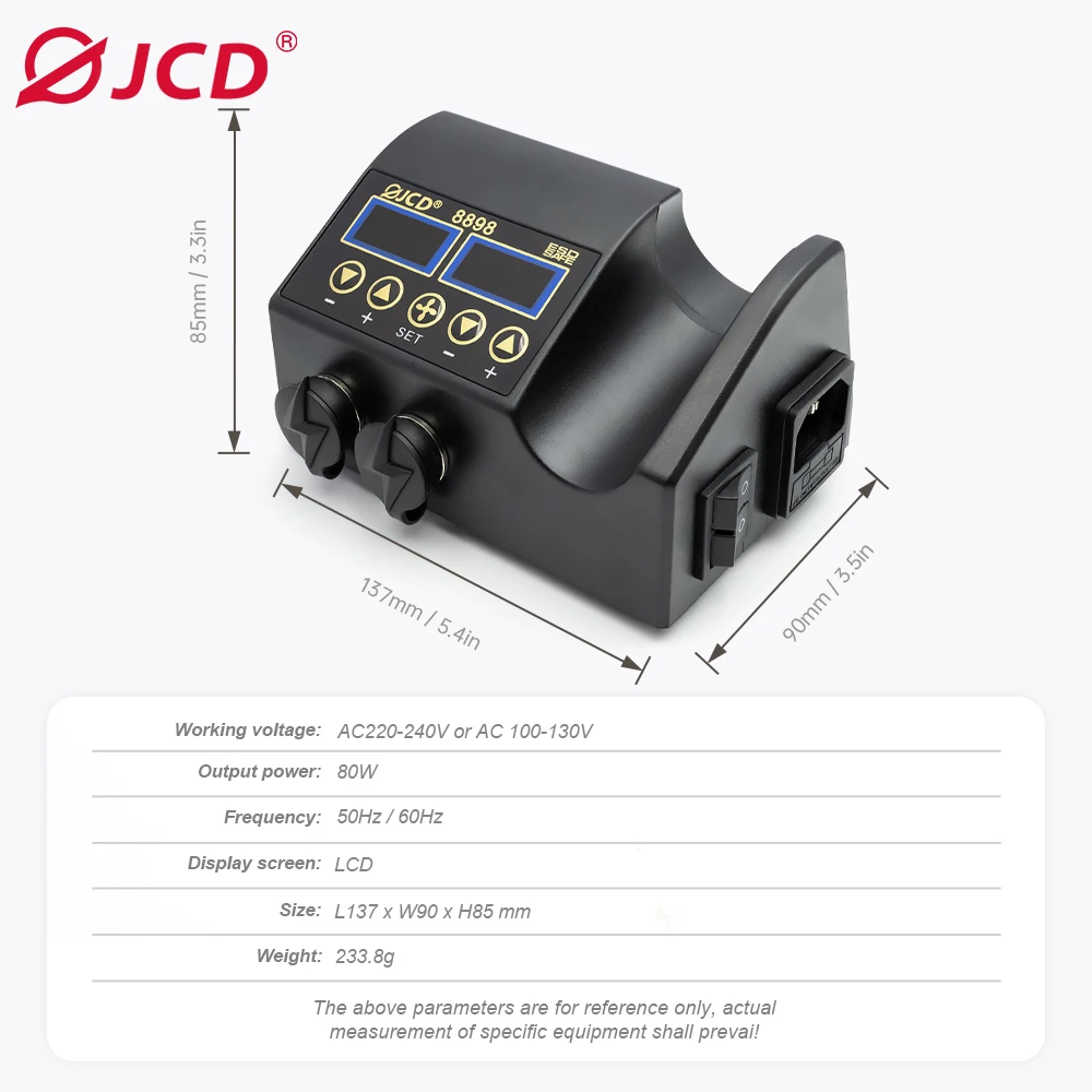 Imagem -03 - Jcd Ferro de Solda e Hot Air Gun em 8898 Estação de Solda Display Lcd 750w Temperatura Ajustável Soldagem Retrabalho Repair