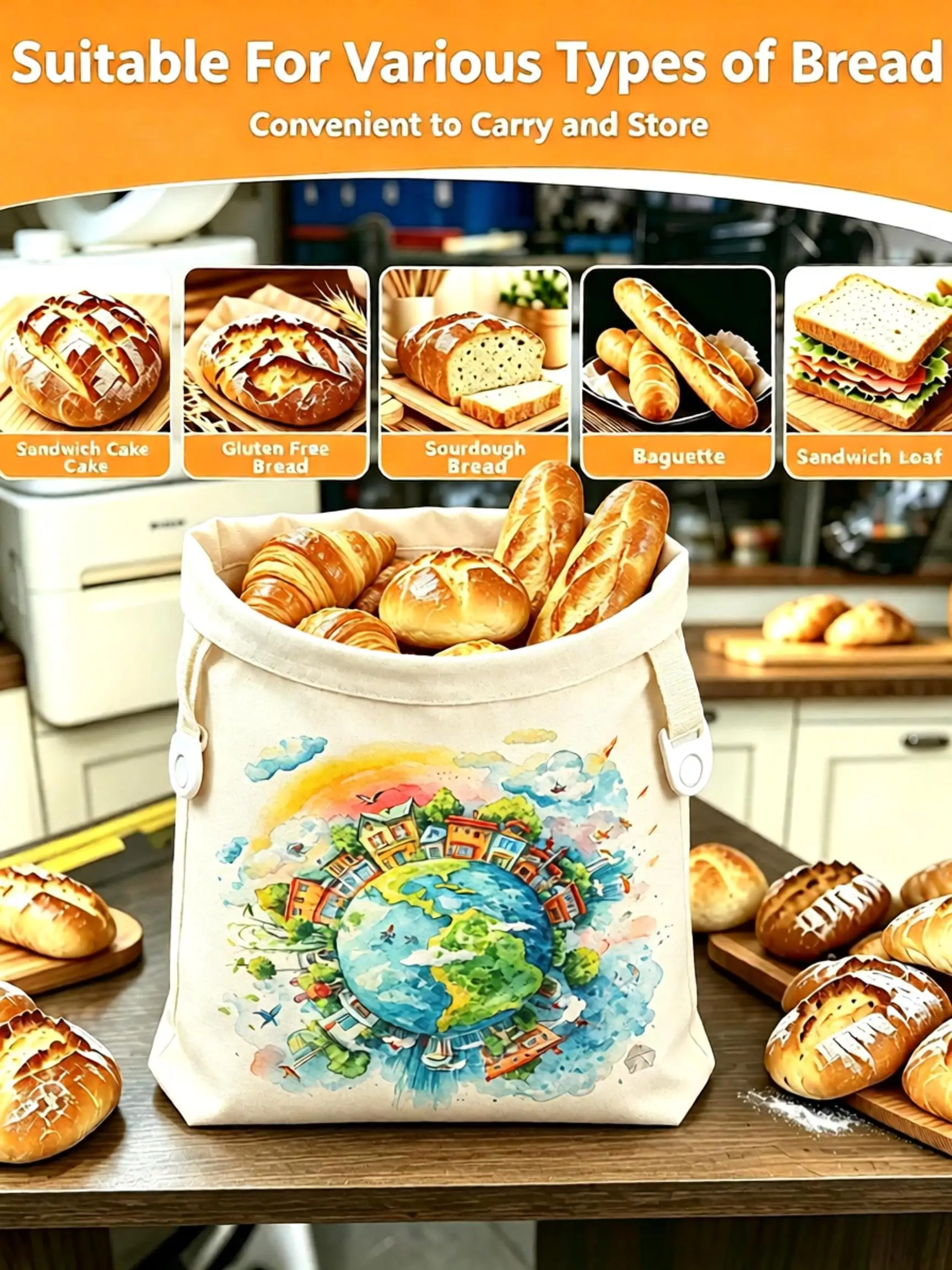 Reusable DesignThis bread keeper is designed to be reused, making it a sustainable alternative to single-use plastic bags.Eco-Fr
