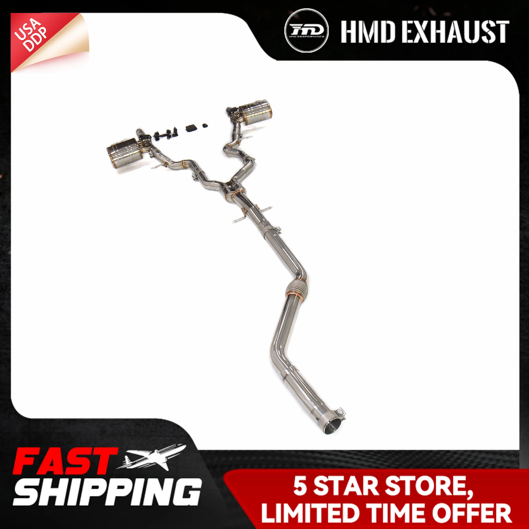 

HMD Catback for Range Rover Velar 2.0T Exhaust pipe with Electronic valve High performance SUS304