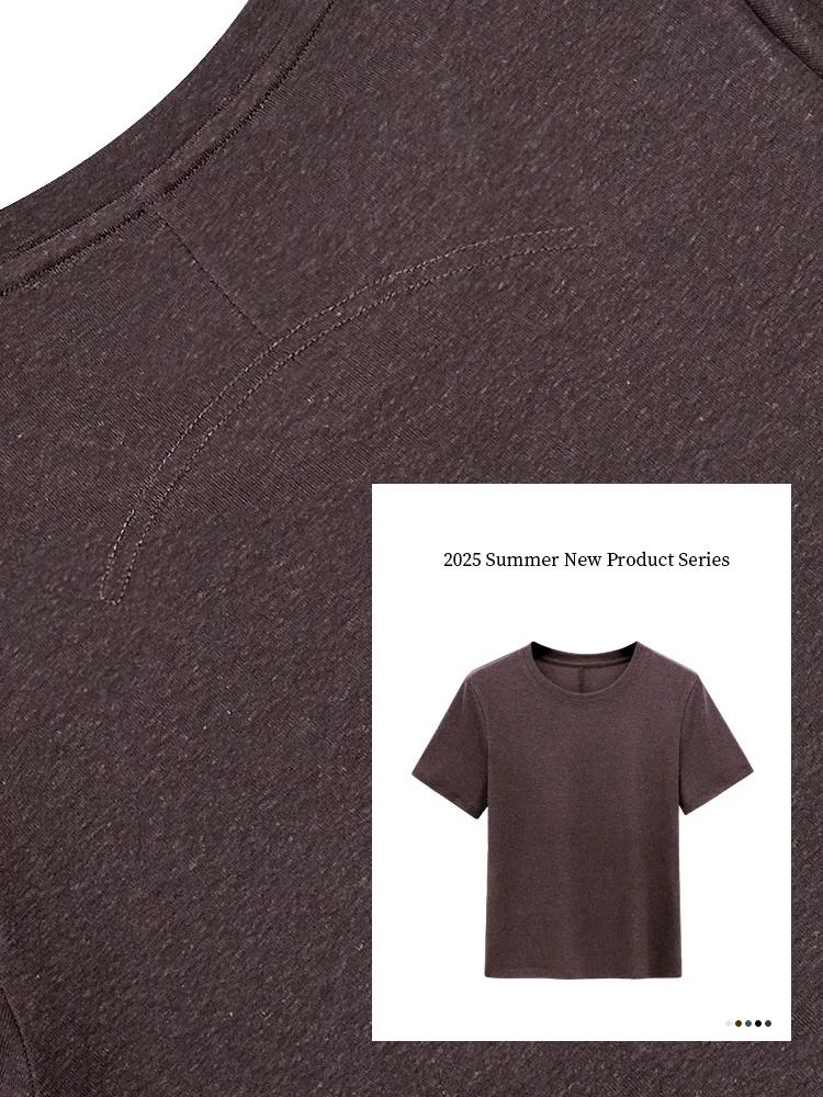 

Женская футболка из лиоцеллового льна с короткими рукавами, новинка лета 2024, текстурированная, тонкая, легкая, свободная посадка, повседневный курортный топ