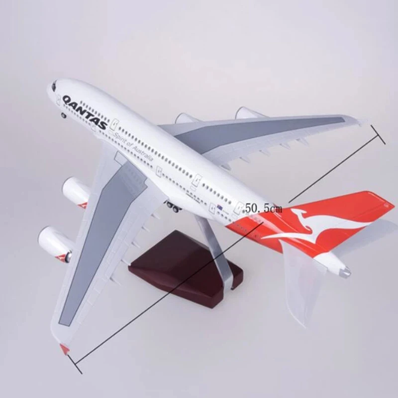 1/150 Scale 50.5cm Airplane A380 Boeing QANTAS Airline Model Diecast Resin Plane Aircraft Display Toys Collection Gifts Fans