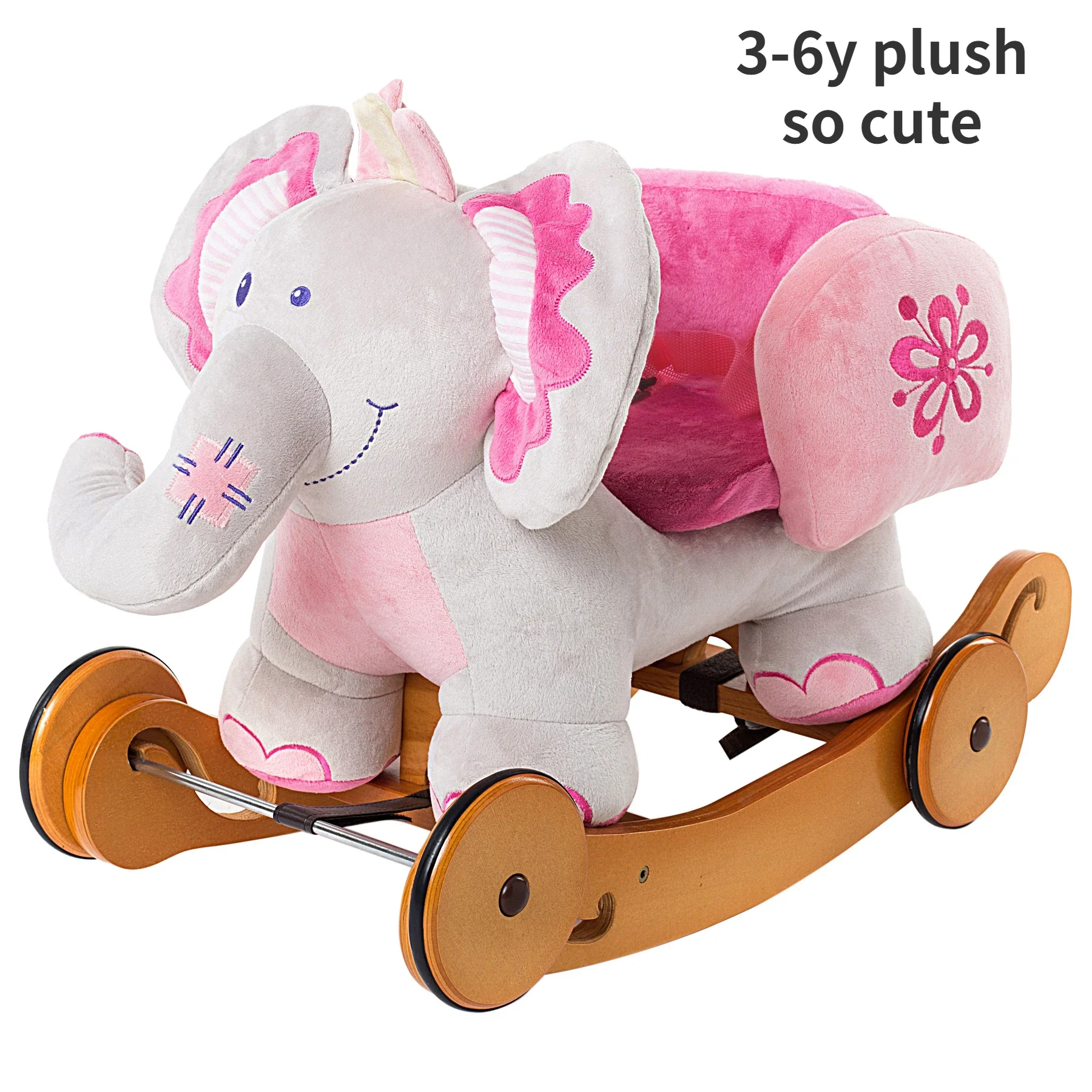 Baby elephant rocking horse baby solid wood toy first birthday gift