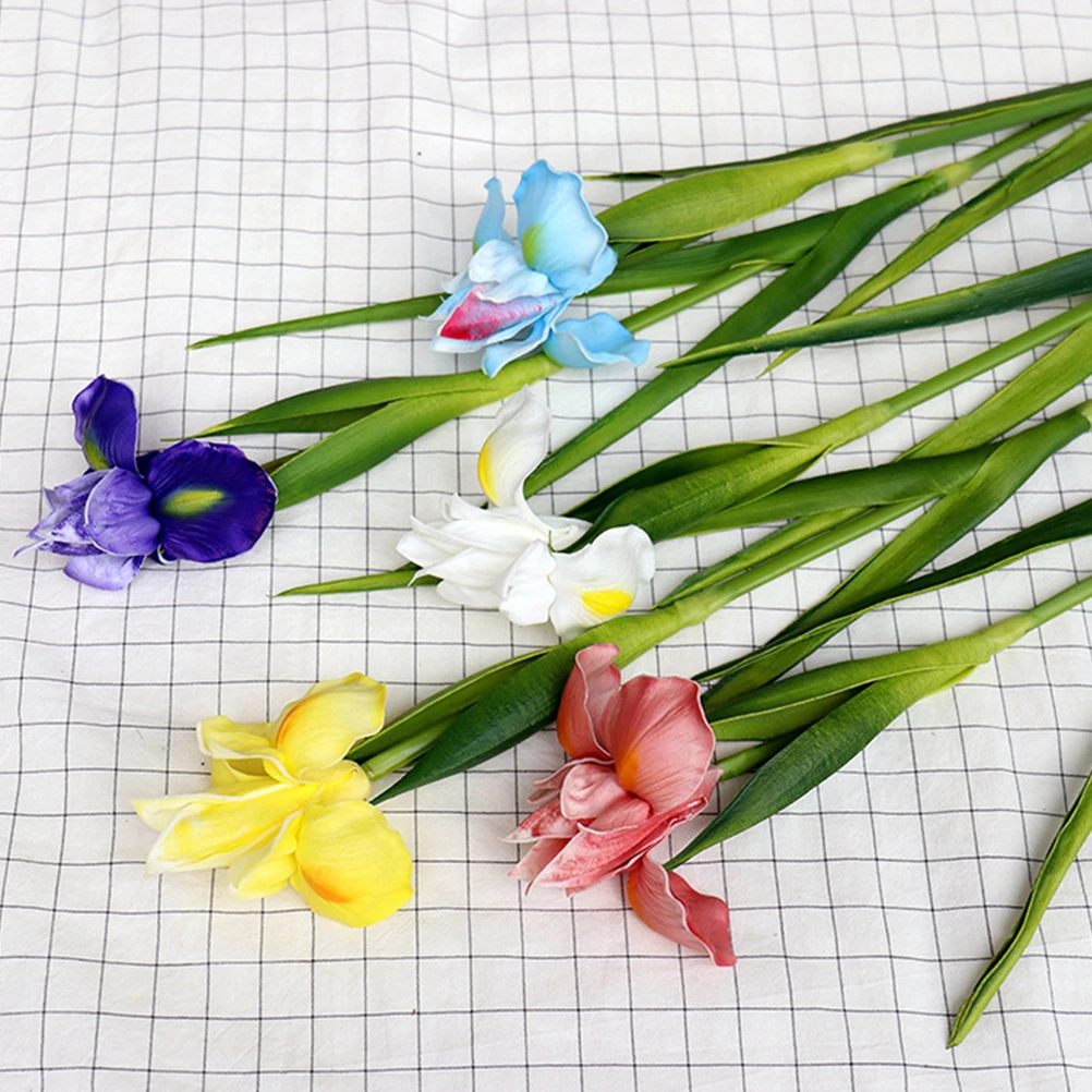 

1Pcs Lifelike PU Artificial Iris Fake Flower Bendable Stem Wedding Home Party Decoration Artificial Flower Wedding Decoration