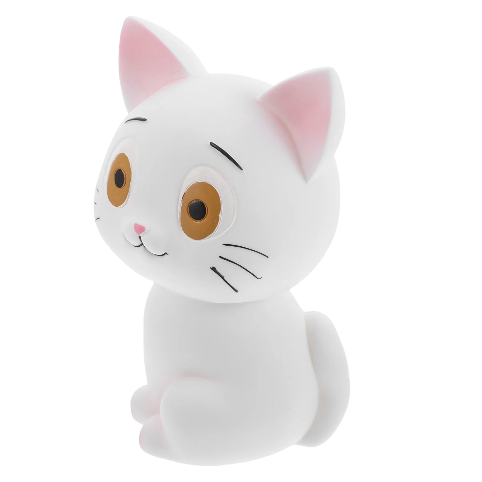 Tirelire chat créative: boîte d'épargne incassable pour enfants, Statue d'animal mignon blanc pour décoration de bureau et de maison, cadeau d'anniversaire