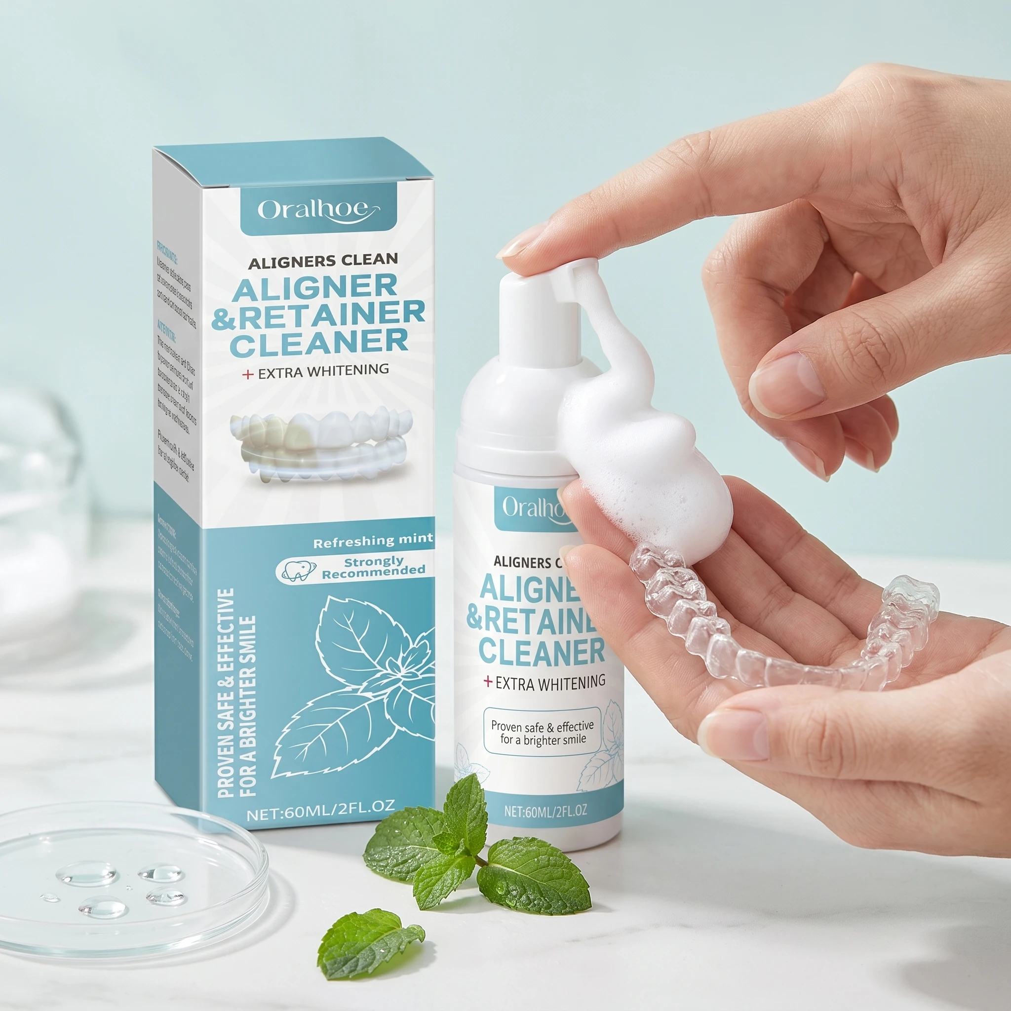 Orthodontic Braces Foam Cleaner Remove Bacter Stains Reduce Odor Wear Extend Braces Service Life Teeth Retainer Daily Care 60ml